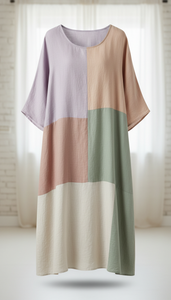 Vestido midi lino natural